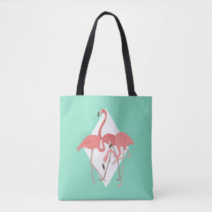 Flamingo Trio Tropical Tote Bag