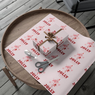 Flamingo Tropical Beach Christmas Wrapping Paper