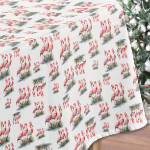 Flamingo Tropical Christmas Tablecloth