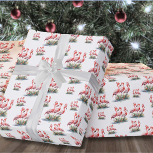 Flamingo Tropical Christmas Wrapping Paper
