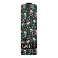 Flamingo Tropical Cute Black Pink Pattern Custom