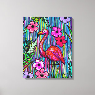 Flamingo Tropical Drawing Wall Art
