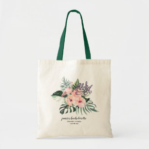 Flamingo Tropical Floral Bridesmaid Favour Tote Ba Bag