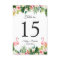 Flamingo Tropical Floral Wedding Table Number Card