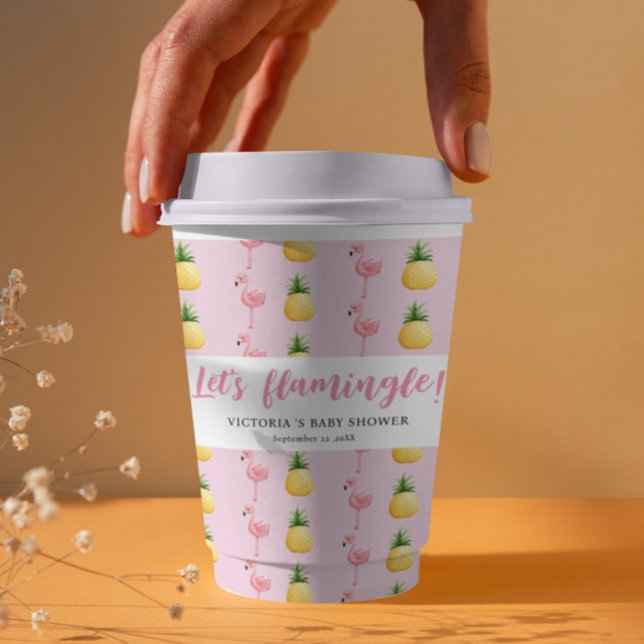 Flamingo Tropical Its a Girl Baby Shower  Paper Cups (Creator Uploaded)