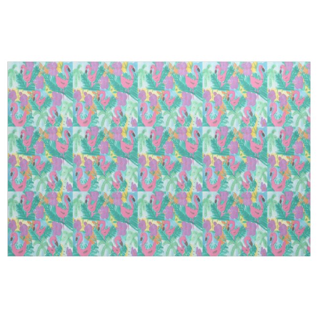 Flamingo Tropical Jungle Fabric (Fat Quarter)