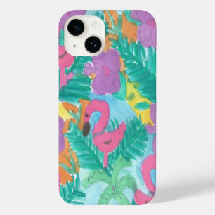 Flamingo Tropical Jungle Pattern Case-Mate iPhone 14 Case