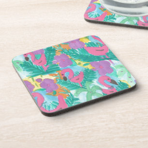 Flamingo Tropical Jungle Pattern Coaster