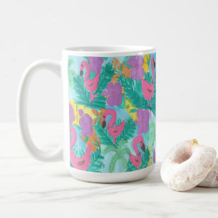 Flamingo Tropical Jungle Print Coffee Mug
