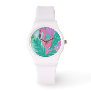 Flamingo Tropical Jungle Watch