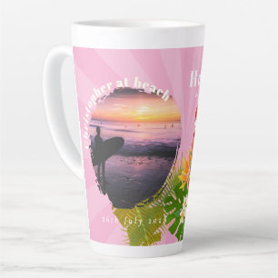 Flamingo Tropical Memories Photo Pink  Latte Mug
