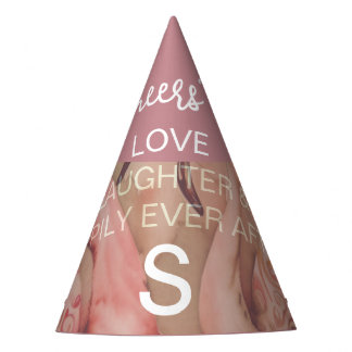 Flamingo Tropical Monogram Bridal Shower Wedding Party Hat