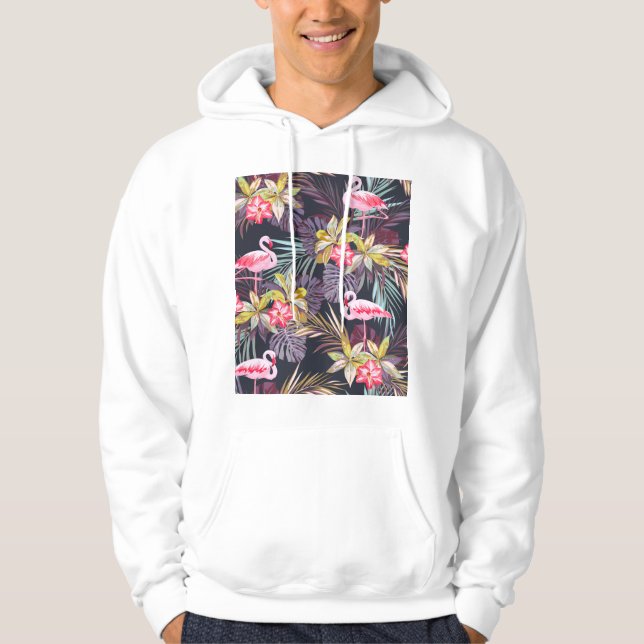 Flamingo Tropical: Summer Seamless Pattern Hoodie (Front)