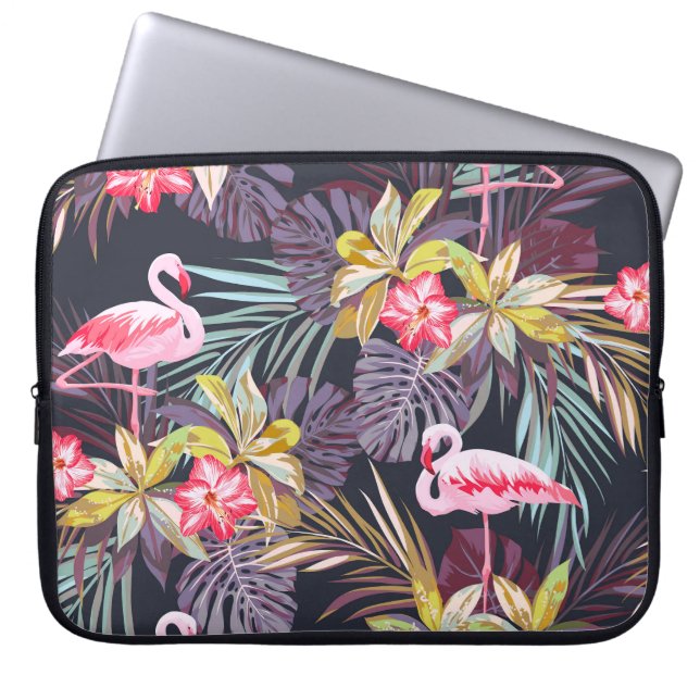 Flamingo Tropical: Summer Seamless Pattern Laptop Sleeve (Front)