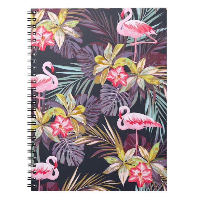 Flamingo Tropical: Summer Seamless Pattern Notebook (Front)
