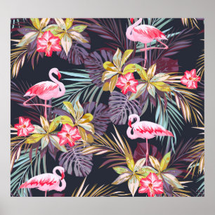 Flamingo Tropical: Summer Seamless Pattern Poster