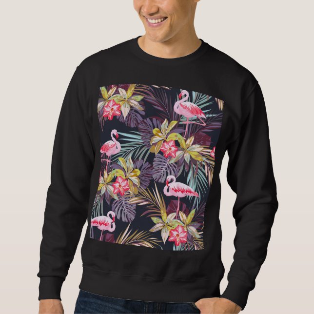 Flamingo Tropical: Summer Seamless Pattern Sweatshirt (Front)