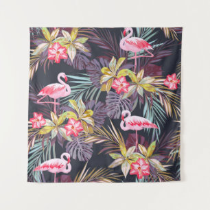 Flamingo Tropical: Summer Seamless Pattern Tapestry