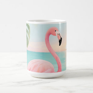 Flamingo Tropical Sunset Watercolor Coffee Mug