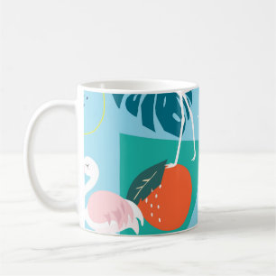Flamingo Tropical, Trendy Vintage Pattern. Coffee Mug