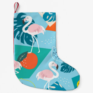Flamingo Tropical, Trendy Vintage Pattern. Small Christmas Stocking