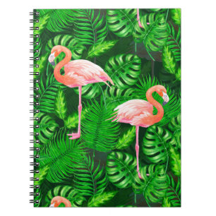 Flamingo tropical watercolor notebook