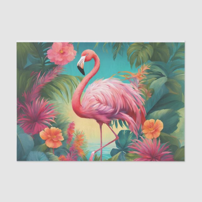 Flamingo Tropics Decoupage Tissue Paper (Front)