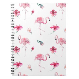 Flamingo Tropics Summer Island Chic Hibiscus Pink Notebook