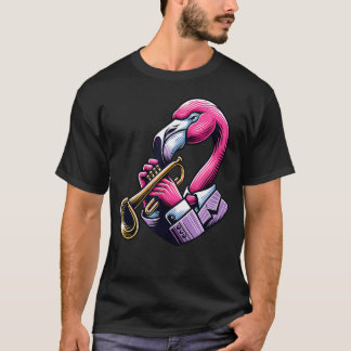 Flamingo Trumpet Suit Unique T-Shirt