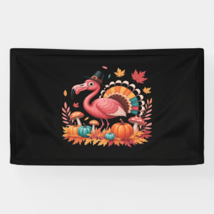 Flamingo Turkey Cute Flamingo Turkey Fall Leaf Tha Banner