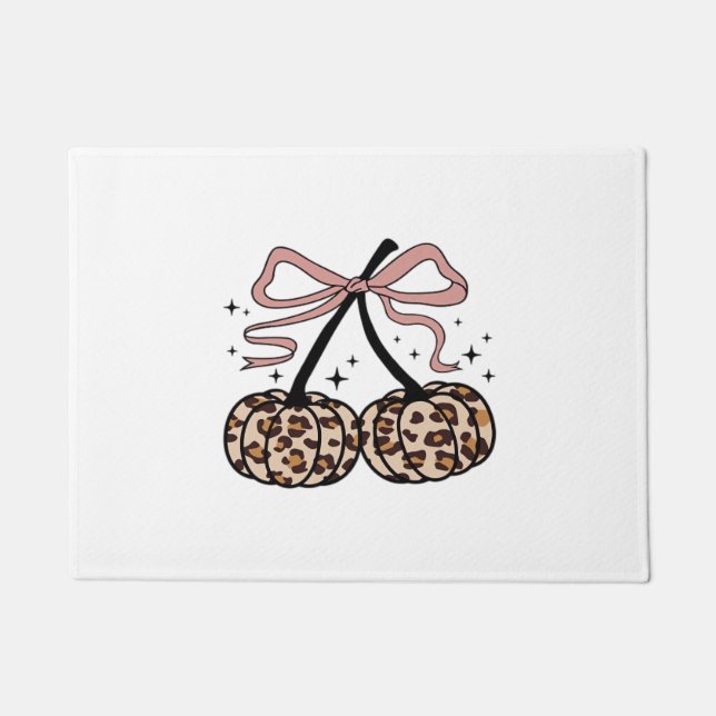Flamingo Turkey Cute Flamingo Turkey Fall Leaf Tha Doormat (Front)