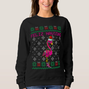 Flamingo Ugly Christmas Sweater Feliz Navidad