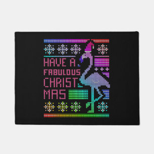 Flamingo Ugly Christmas Sweater Humour Fun Saying Doormat