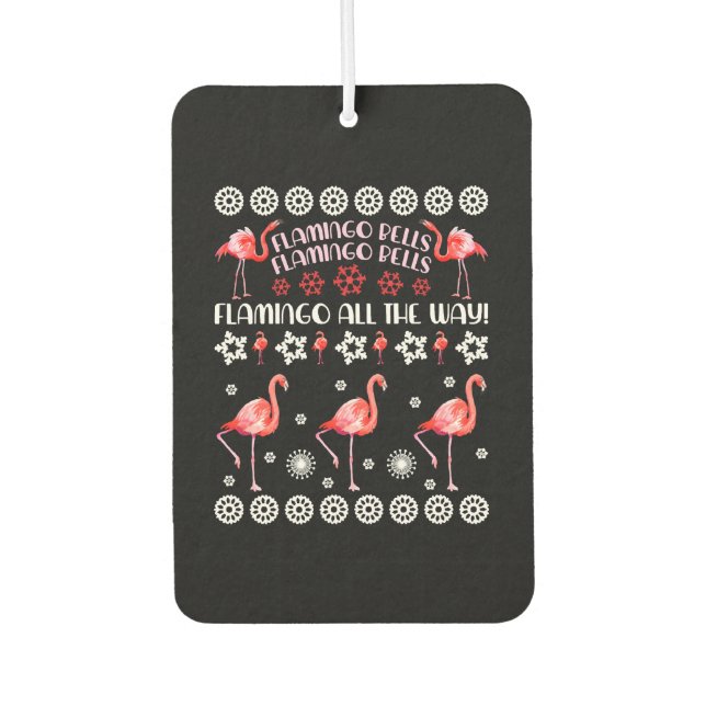 Flamingo Ugly Sweater Car Air Freshener (Front)