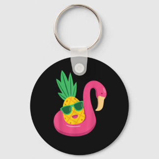 Flamingo Upside Down Pineapple Swinger  Men & Wome Key Ring