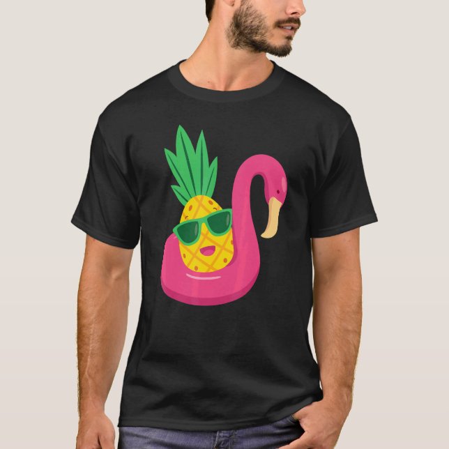Flamingo Upside Down Pineapple Swinger Men & Women T-Shirt (Front)