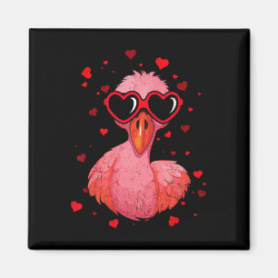 Flamingo Valentine Sungles Heart Cute Lovers  Magnet