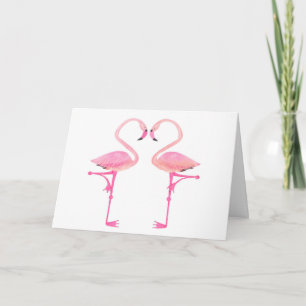 Flamingo Valentine's card