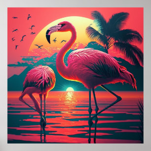 Flamingo Wall Art, Digital Wall Art Print