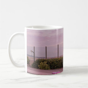 Flamingo water floater in swimming pool coffee mug