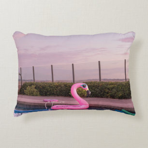 Flamingo water floater in swimming pool decorative cushion