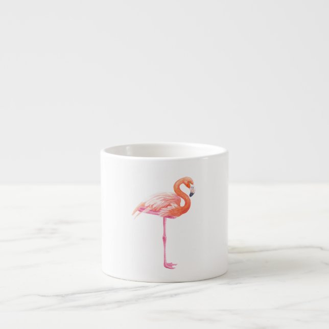 Flamingo watercolor espresso cup (Front)