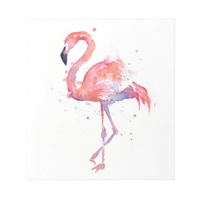 Flamingo Watercolor Notepad (Front)