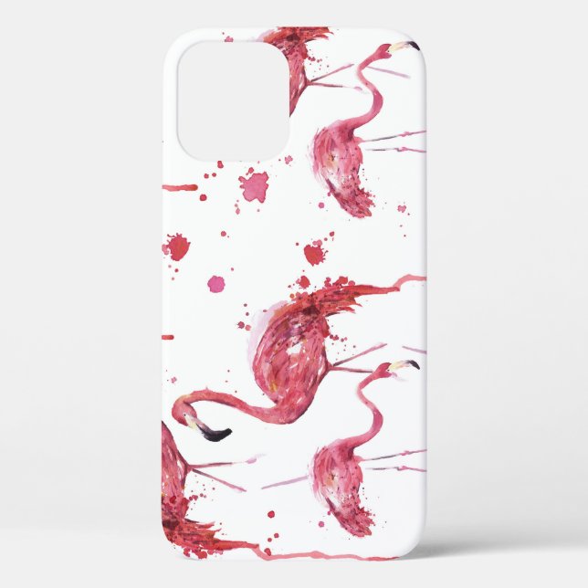 Flamingo watercolor pattern, vibrant design. Case-Mate iPhone case (Back)