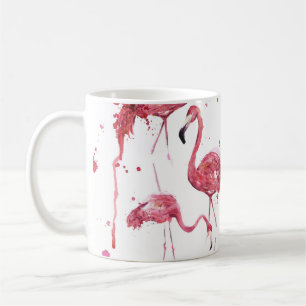 Flamingo watercolor pattern, vibrant design. coffee mug