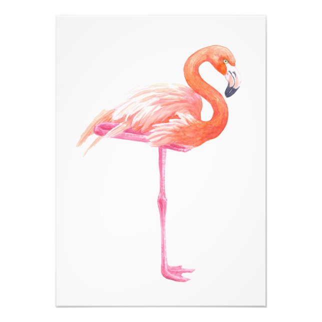 Flamingo watercolor photo print (Front)