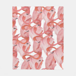 Flamingo Watercolor: Seamless Pattern Fleece Blanket
