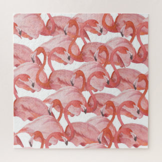 Flamingo Watercolor: Seamless Pattern Jigsaw Puzzle