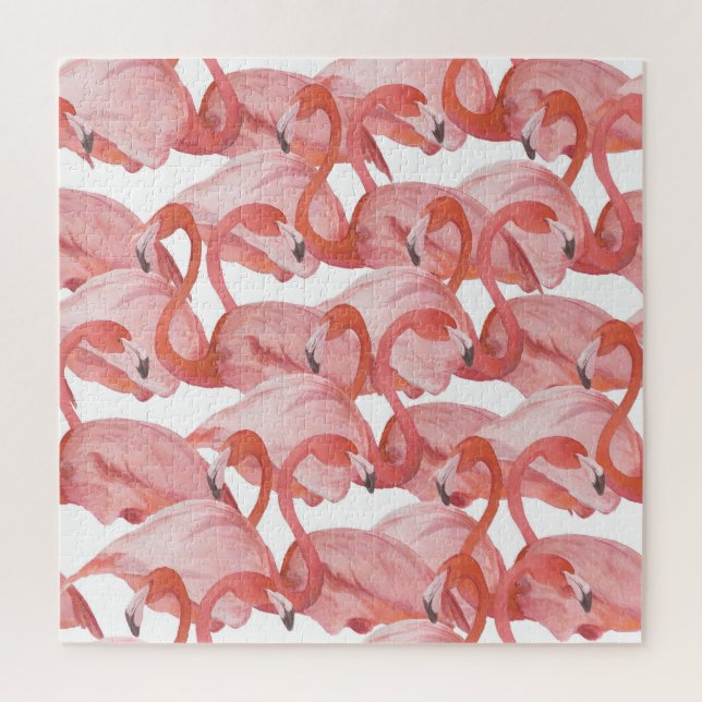 Flamingo Watercolor: Seamless Pattern Jigsaw Puzzle (Vertical)