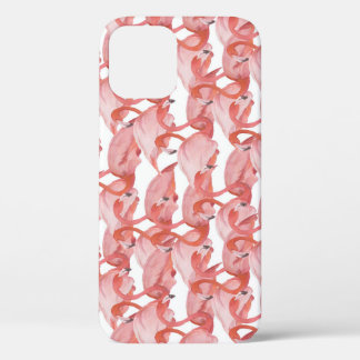 Flamingo Watercolor: Seamless Small Pattern iPhone 12 Case